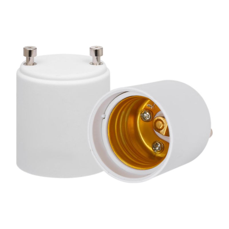 Irovami Gu24 Auf E26/e27 Adapter – 2er-pack, Flammhemmendes Pbt-material, Für Led-/energiesparlampen, Weiß