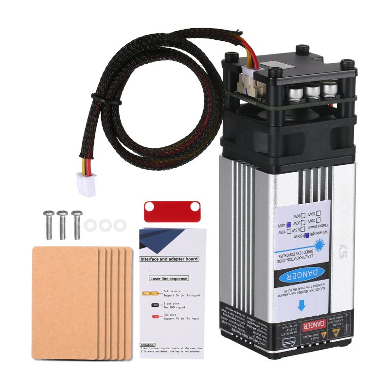 Geevorks 40w Modul, 450 Nm Festbrennweiten-gravierkopf, Hohe Präzision, Für Graviermaschinen, Fräsen Und Cnc-schneidemaschinen.
