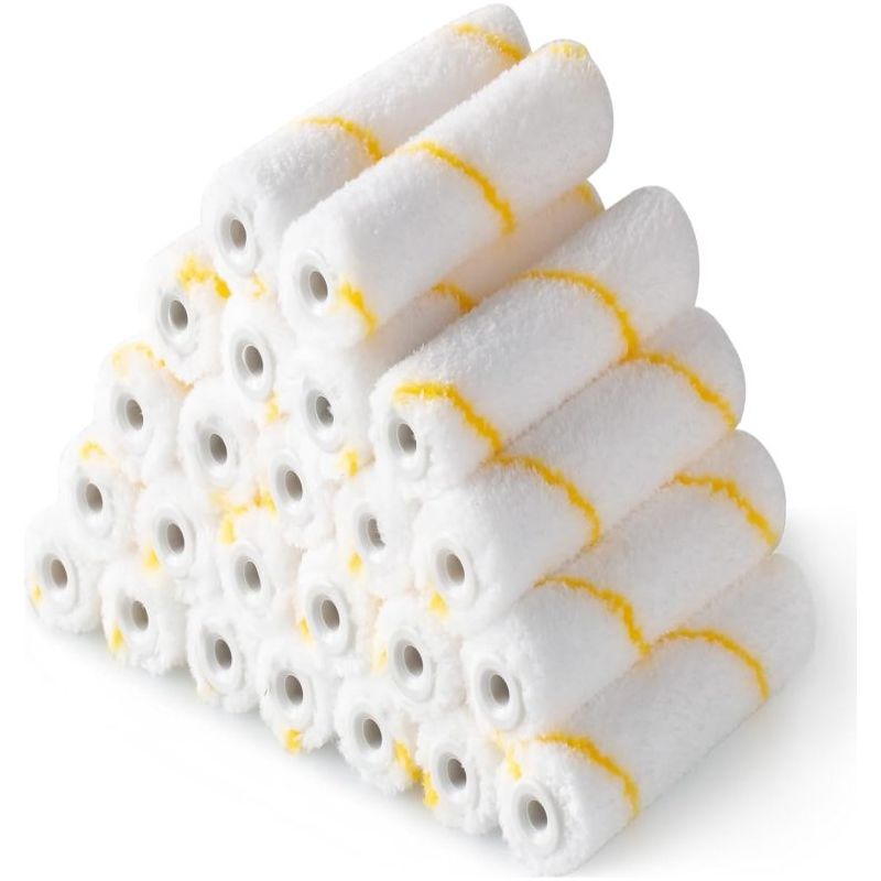 Set Mit 24 Mikrofaser-farbrollern, 10 Cm (4 Zoll), Für Heimwerkeranstriche, Glatte Oberfläche, Gleichmäßiger Farbauftrag, Füllmaterial Für Harz Und Lack