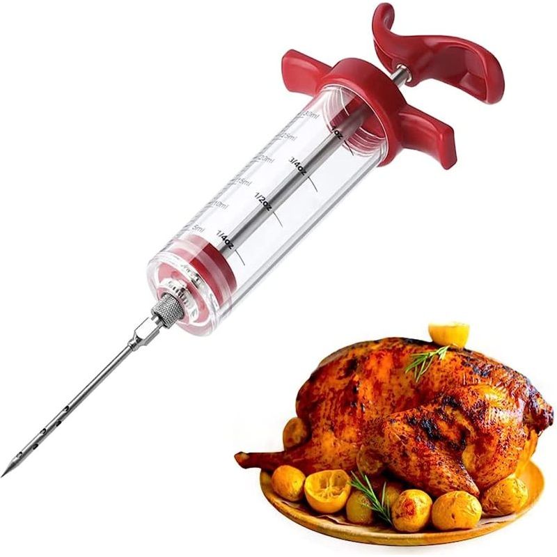 30-ml-fleischinjektionsspritze Mit 3 Nadeln – Zum Marinieren Von Pute, Räuchern Und Grillen