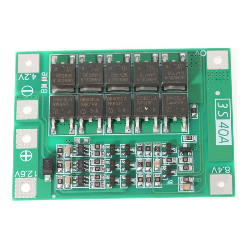 Verbesserte Schutzplatine Für 3s 40a Li-ionen-zellen Mit Integriertem Bms-schaltkreis Für Bohrmotoren.