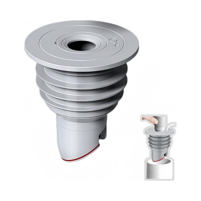 Colddd – Geruchsneutraler Ablaufschlauchanschluss Für Waschmaschinen, Bodenablaufstopfen, Abflussdichtung, Waschmaschinen-dichtungsstopfen (l 60–65 Mm), Grau