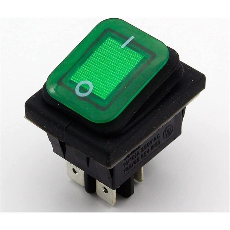 Irovami Ip55 Wasserdichter Wippschalter – 4-polig, 2-positionen, Ac 250 V 16 A, Mit Grüner Led-anzeige, Für Den Innen- Und Außenbereich