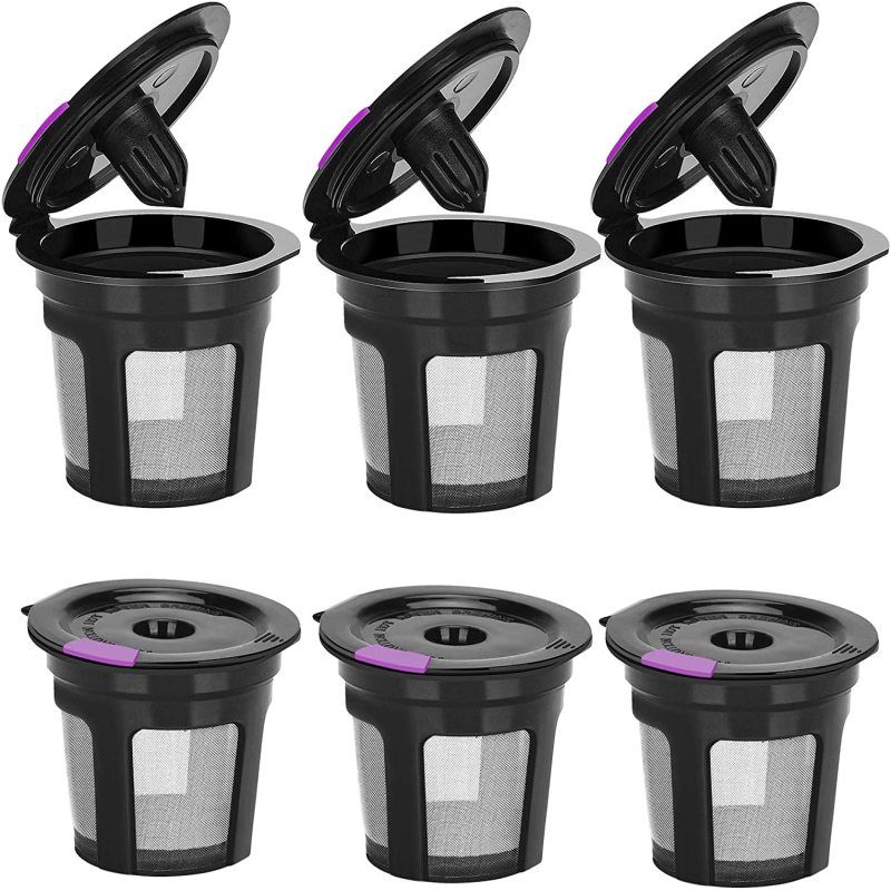 6er-pack Wiederverwendbare K-cup-kapseln Für Keurig, Wiederverwendbarer K-cup-kaffeefilter, Einzeln Nachfüllbare K-cup-kapsel Für Keurig 2.0 Und 1.0, Bpa-frei