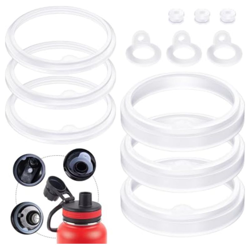 12 Ersatzdichtungen Für Thermoflask-wasserflaschen (710 Ml, 946 Ml, 1180 Ml), Strohhalmdeckel, Ausgießerkappe, Belüftungsloch, Silikondichtungen