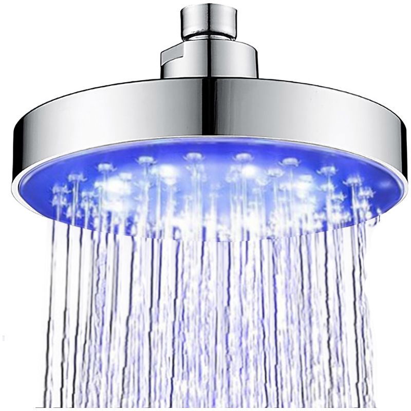 6-zoll-led-duschkopf Mit 3 Farben – Regeneffekt, Hochdruck, Chrom