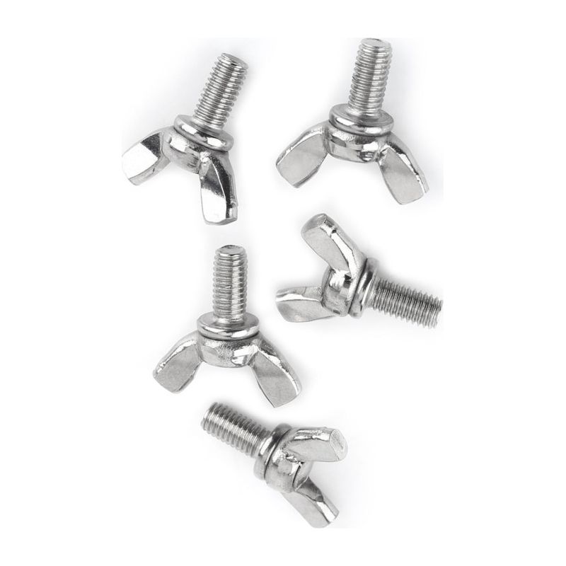 Satz Mit 5 Flügelmuttern M5x10 Mm Aus Edelstahl 304, Handfest Anzuziehen, Korrosionsbeständige Befestigungselemente