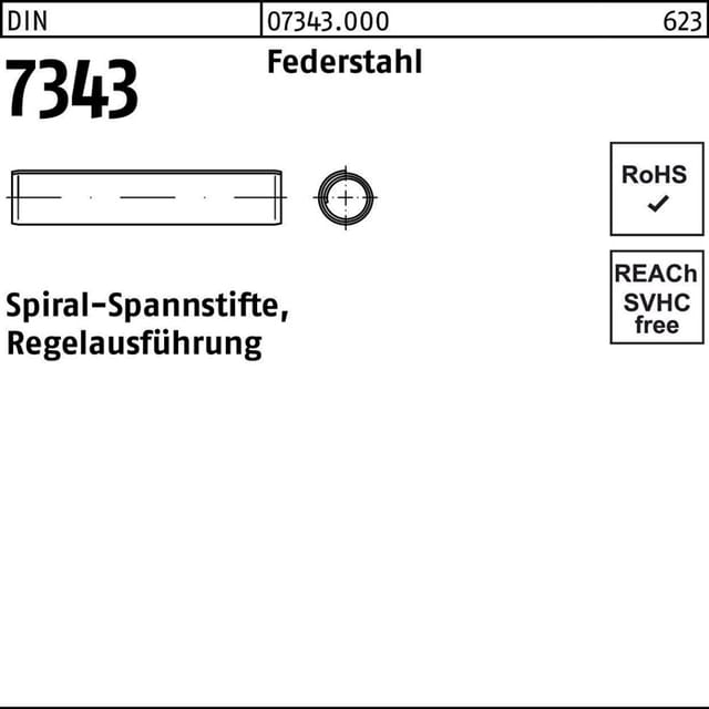 Spiral-Spannstift, Regelausführung DIN 7343 Federstahl blank ø4 x 24mm