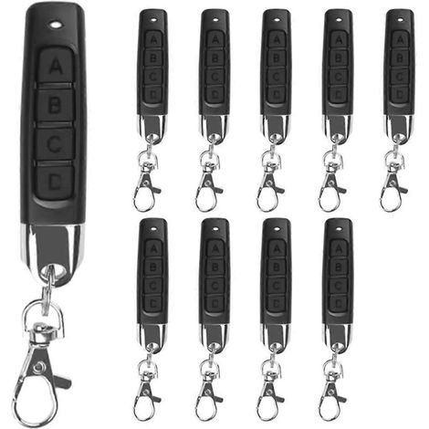 Lot De 10 Duplicateurs De Télécommandes 433 Mhz À 4 Boutons Pour Clés De Voiture Et Garage