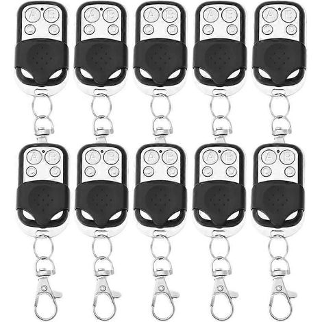 Lot De 10 Télécommandes De Porte De Garage 433 Mhz Pour Voiture Et Garage (noir)