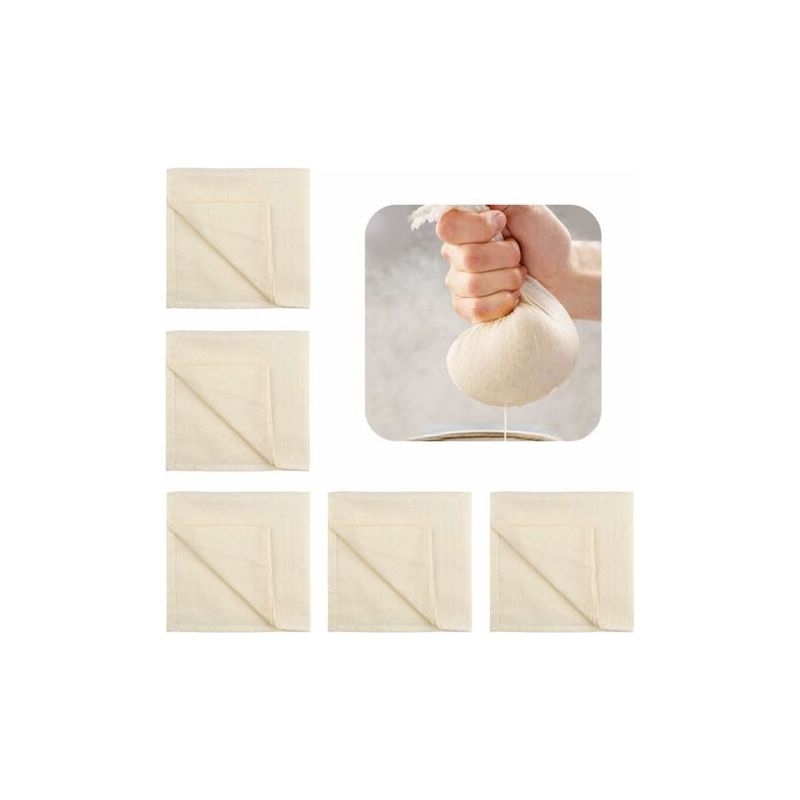 Käsetuch, 5 Stück Baumwollfiltertuch Zum Kochen Von Butter, Gemüse, Milch Und Nüssen, Ungebleichtes Mikrofaser-käsetuch (50 X 50 Cm)
