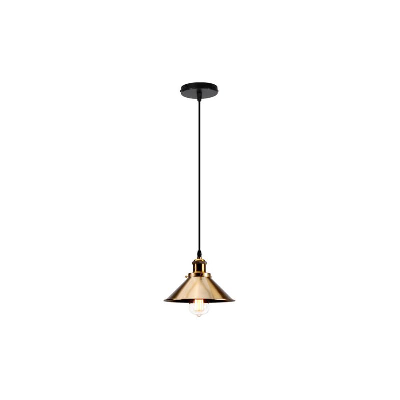 Retro-vintage-pendelleuchte, 220 Mm, E27 (gold), Industrielle Deckenleuchte Mit Metallschirm Für Lofts, Restaurants, Cafés Und Bars