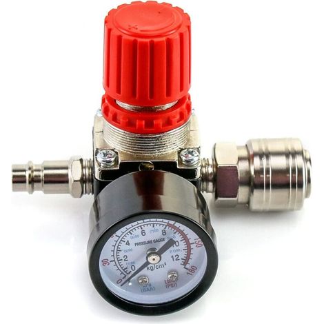 1/4"-druckregler Für Luftkompressoren (vierwegeventil), Druckregelventil Mit 140 Psi/12 Bar Anschluss - Dou