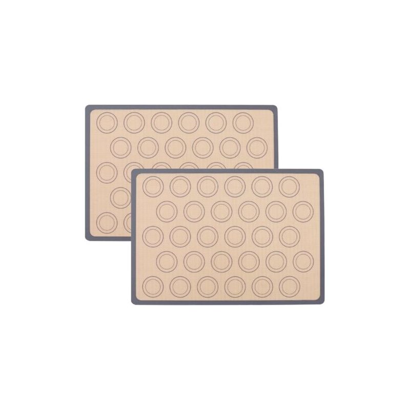 2-teiliges Macaron-backmatten-set, Rechteckige Silikon-backmatte, Graue Silikon-macaron-backmatte, Für Macarons, Kekse Und Mehr