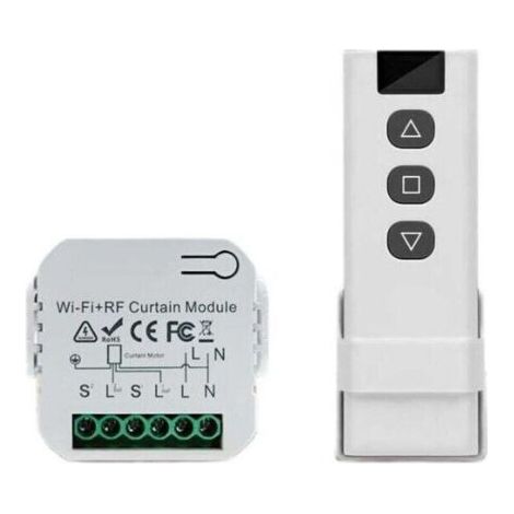 Module Volet Roulant Connecté, Avec Rf Télécommande, Interrupteur Volet Roulant Connecté En Pourcentage Compatible Avec Alexa Et Google Home, Contrôle À Distance, Emetteur Radio, Relais Mura