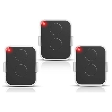 3 Pièces Télécommande 433 Mhz, Rolling Code, 2 Canaux, Compatible Portail Garage, Format Porte-clés