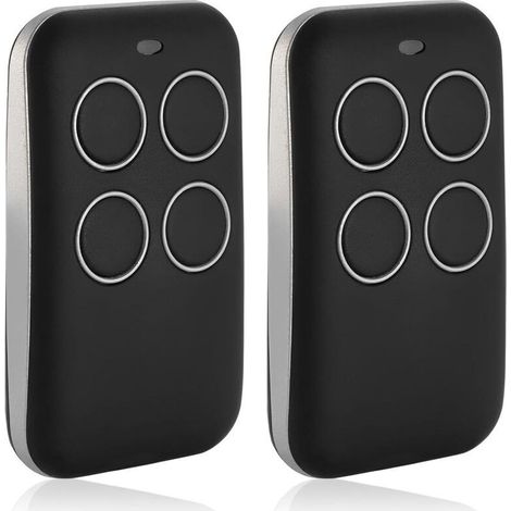 2pcs Telecommande Garage Universelle Portail Télécommande Porte De Garage 433mhz, Telecommande Portail Bip Portail Universelle Émetteur Manuel 433 Mhz Télécommande À 4 Canaux Clonage