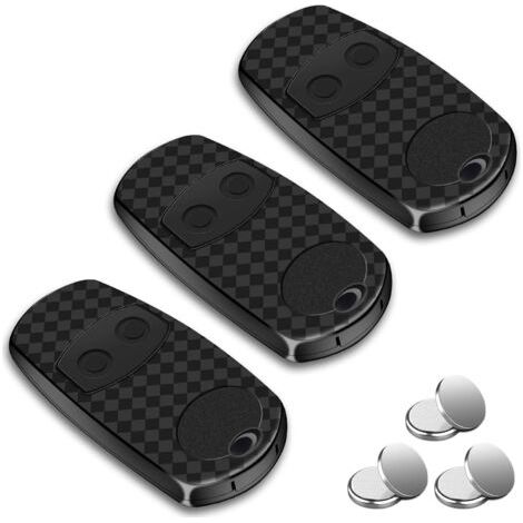 3pcs - Télécommande Portail - Accessoire Automatisation - 2 Canaux 433,92 Mhz Compatible Top-432ee Noir 8x4cm