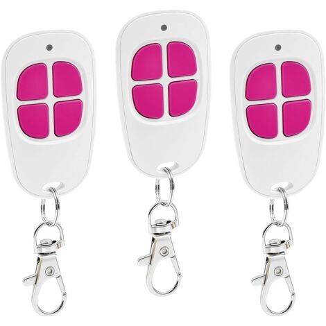Lot De 3 - Télécommande Portail - Télécommande Garage - 4 Canaux Rolling Code 433mhz Pour Moteurs Aam Compatible Extérieur Noir