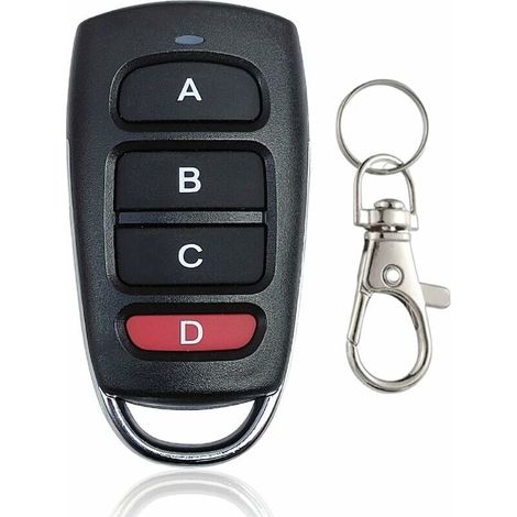 Telecommande Portail - 433,92 Mhz - 4 Touches - Duplicateur Code Fixe - Pour Portail Et Porte De Garage - 1 Pièce