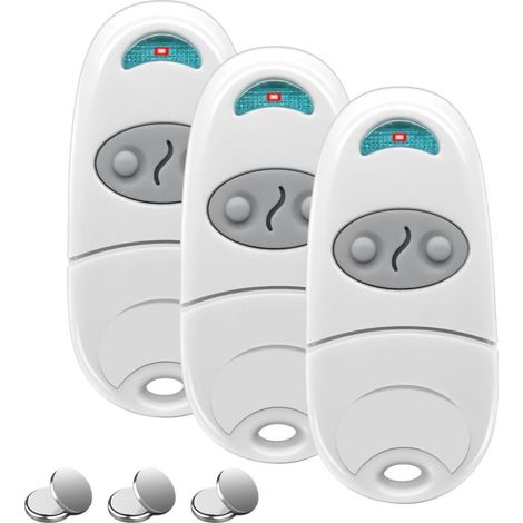 Télécommande Pour Portail, 3 Packs Télécommande Portail 433,92 Mhz, Télécommande 2 Canaux Compatible Avec Top 432ev, 432a, 432m, 432 (comprend 3 Piles Supplémentaires)