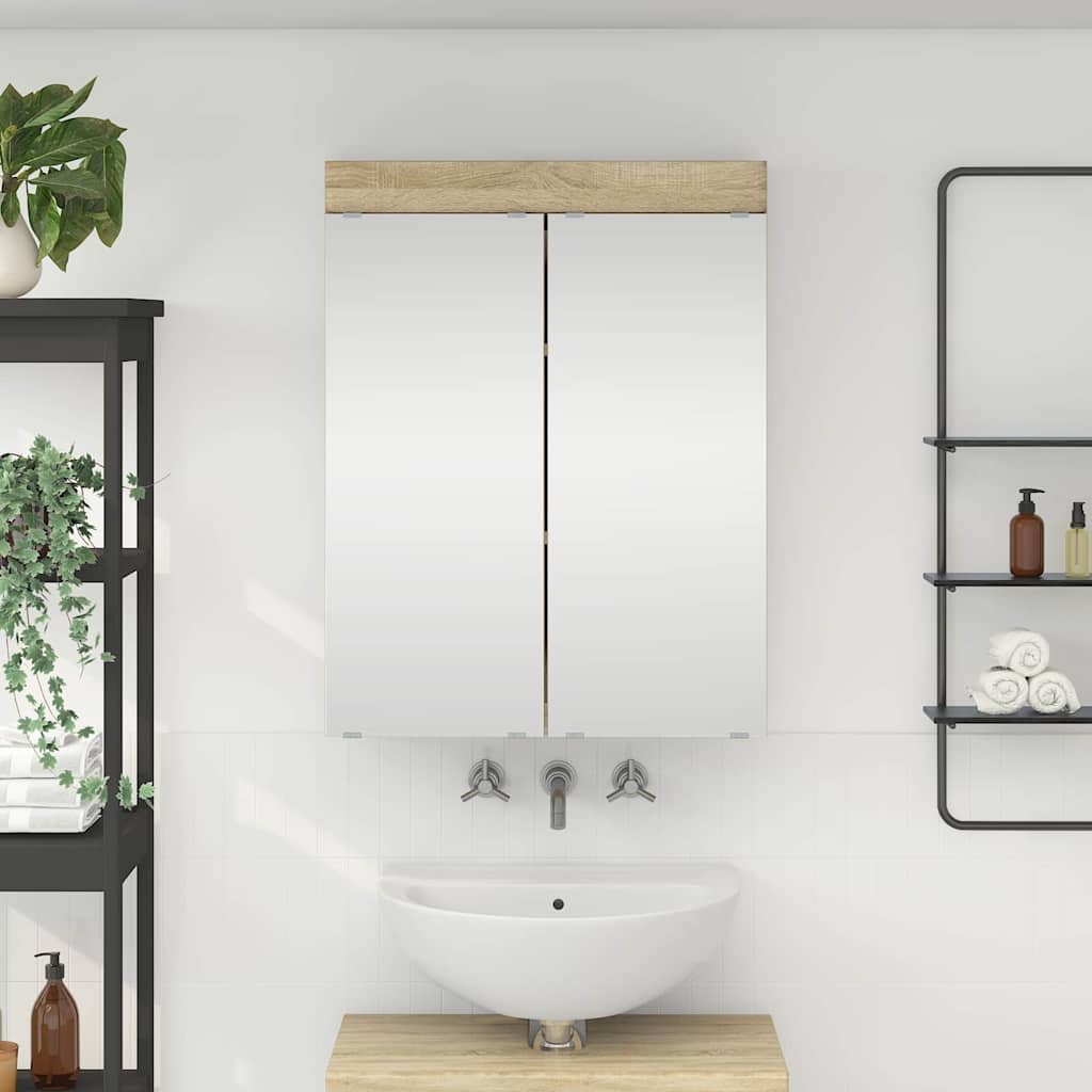 Badezimmerspiegelschrank Tulum Sonoma-eiche 60 X 16,5 X 78 Cm