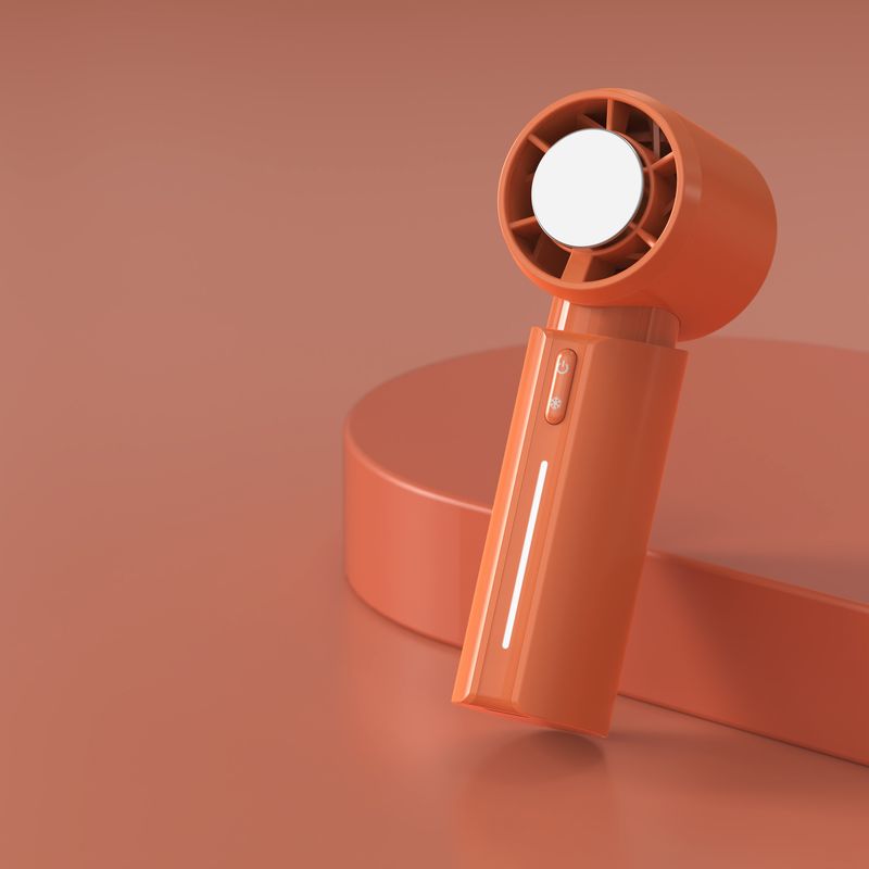 Kompakter Und Leiser Tragbarer Usb-ventilator Mit Eiskühlung – Ideal Für Büro, Reisen Und Outdoor-aktivitäten – Farbe: Orange