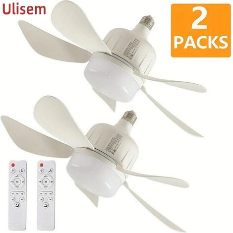 2er-set Deckenventilatoren – 3 Geschwindigkeitsstufen – 5 Flügel – Fernbedienung – Einstellbare Led-beleuchtung (2700k–6000k) – Einfache Installation