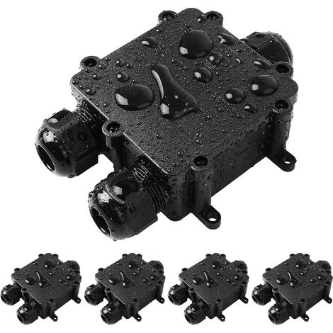 Wasserdichte Anschlussdose – Ip68 – 3-wege – Kabelquerschnitt 0,5 Mm² Bis 2,5 Mm² – Kabeldurchmesser 6,5 Bis 10,5 Mm – Für Außenbeleuchtung – 5 Stück