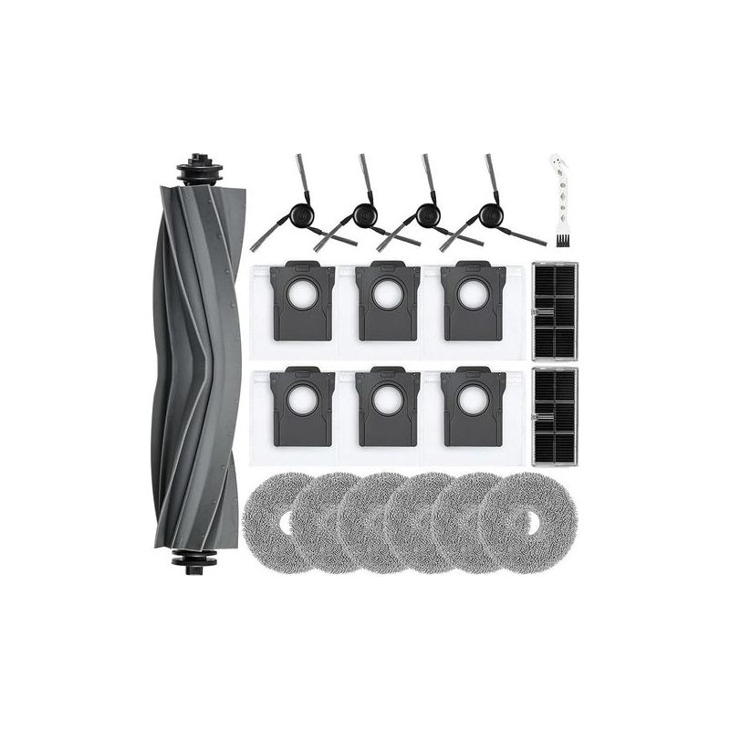 Set Mit 20 Zubehörteilen Für Dreame X40 Ultra Complete / L40 Ultra / X40 Master / Mova P50 Pro Ultra Saugroboter: 1 Hauptbürste, 6 Staubbeutel, 6 Wischpads, 2 Filter, 4 Seitenbürsten