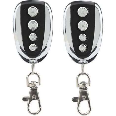 Télécommande Universelle Pour Portail Et Porte De Garage 433,9 Mhz – Lot De 2 Avec 4 Canaux, Remplacement Compatible