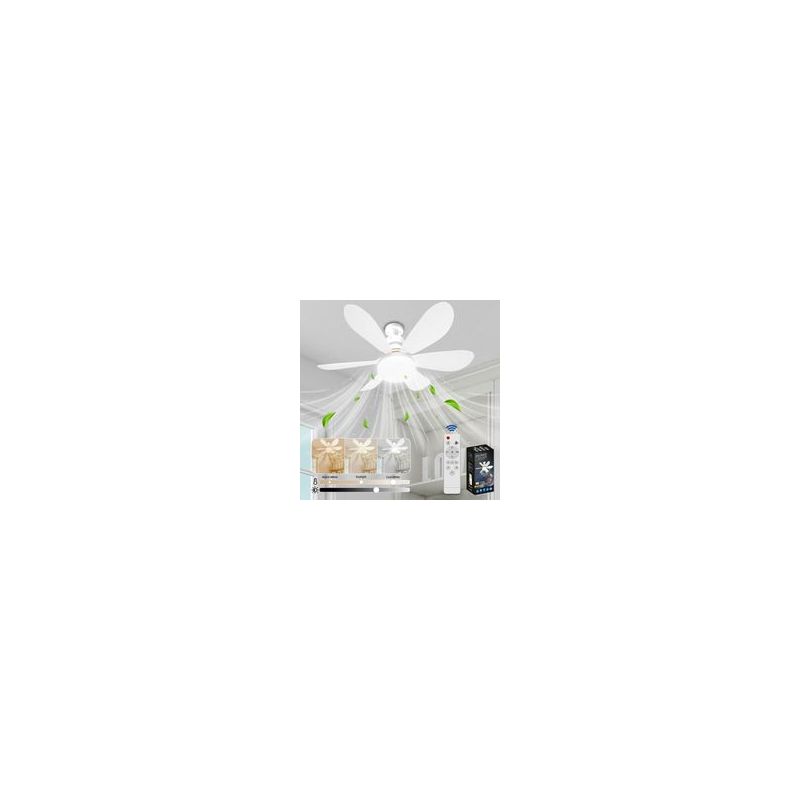 Leiser 40-w-deckenventilator Mit E27-fassung, 6 Flügeln, 3 Geschwindigkeitsstufen, Weiß – Ideal Für Wohnzimmer, Schlafzimmer Oder Aufenthaltsraum