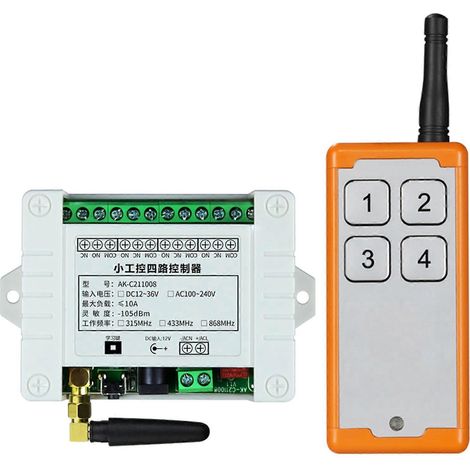 Télécommande 433 Mhz Pour Porte De Garage, Récepteur Et Émetteur Dc12v 48v/220v - B 220v