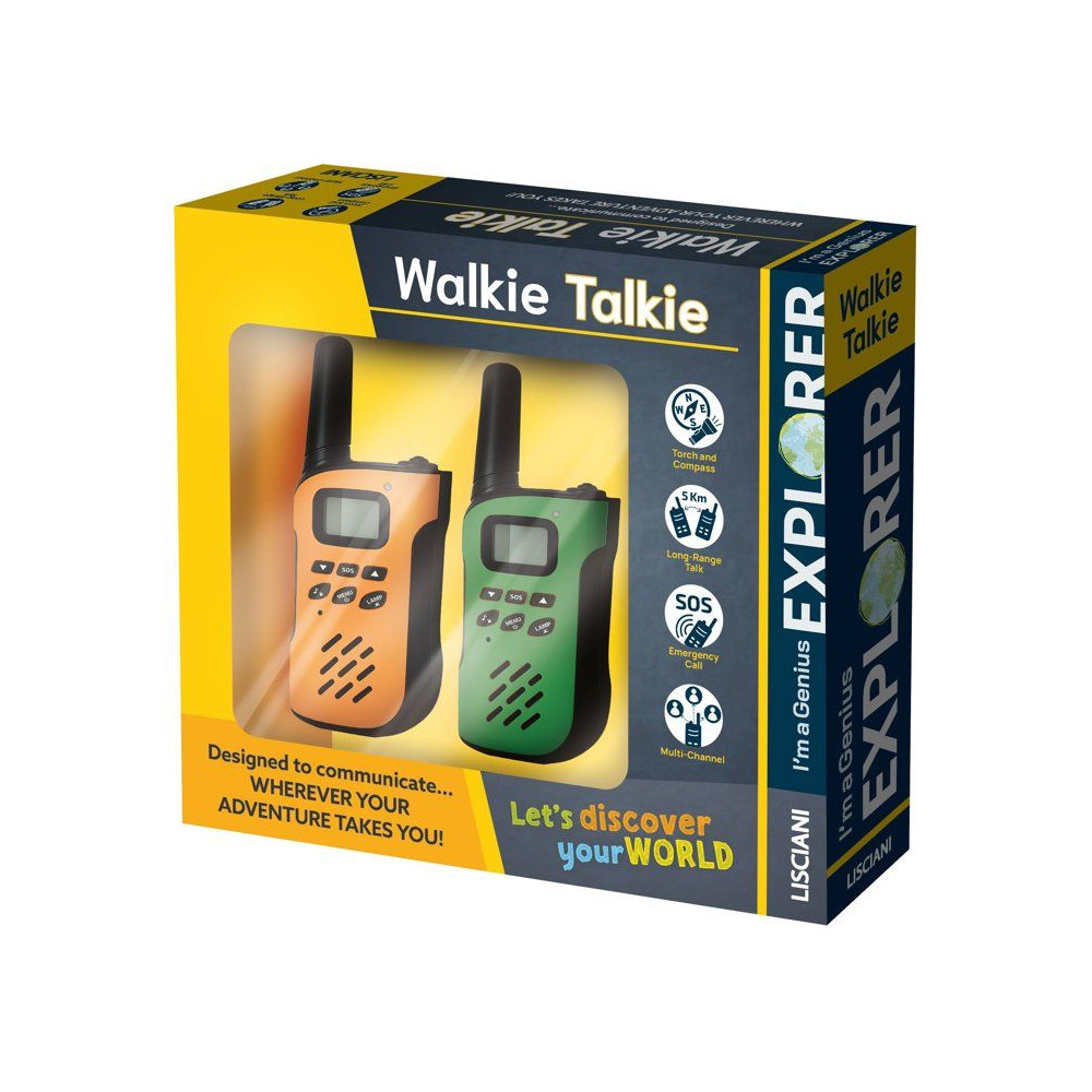 I'M A Genius Explorer Talkie-walkie - Kit Communication - Liscianigiochi - Portée 4 Km & Accessoires Inclus - Des 7 Ans