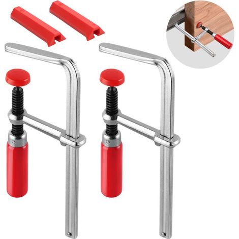 Serre-joint Rail De Guidage 2 Pièces – Ouverture 160mm – Force De Serrage 220kg – Compatible Avec Systèmes De Rails De Scie