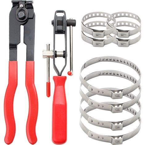 Pince À Collier De Serrage 10,8 Cm – Acier Embouti Finition Noire – Pour Colliers De Démarrage De Joint Homocinétique – Lot De 8 Pièces