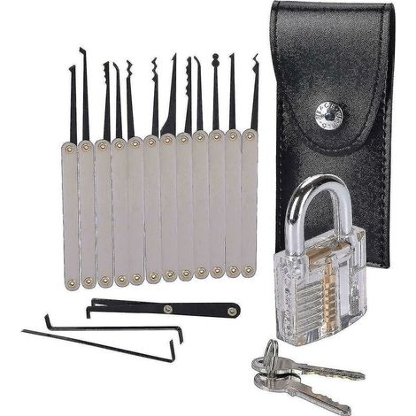 15pcs Transparent Padlock Training Lock Practice Keyed Padlocks Training Skill Pick