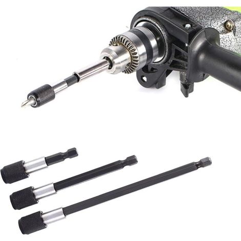 Lot De 3 Tiges D'Extension Magnétique 1/4' – Longueurs 60/100/150mm – Acier Inoxydable – Système De Verrouillage Rapide