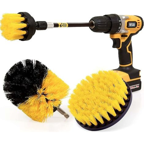 Lot De 4 Brosses De Nettoyage Pour Perceuse Électrique, Ensemble De Fixation Longue Et Longue, Kit De Brosses À Récurer Tout Usage Pour Coulis, Sol, Baignoire, Douche, Carrelage