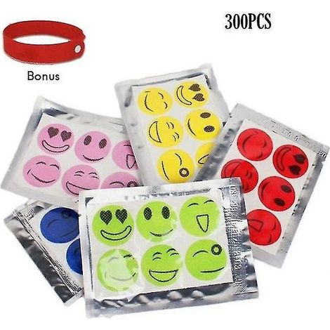 Lot De 300 Autocollants Anti-moustiques – Huile Essentielle De Citronnelle – Tissu Non Tissé – Diamètre 2,5 Cm – Poids 20 G