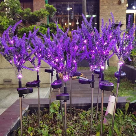 Lot De 2 Lampes Solaires De Jardin, Couleur Lavande, Avec Led, Étanches Ip65, Pour Pelouses, Trottoirs, Terrasses, Balcons Et Décorations Paysagères.