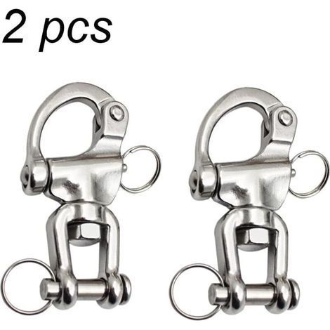 Mousqueton Pivotant En Acier Inoxydable 316 – Charge Maximale Adaptée Pour Cordage De Spi – Goupille À Dégagement Rapide – Dimensions 70 Mm