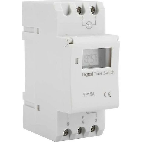 Commutateur Programmable Sur Rail Din 15a Avec Relais De Minuterie Programmable Lcd Numérique (ac220v)