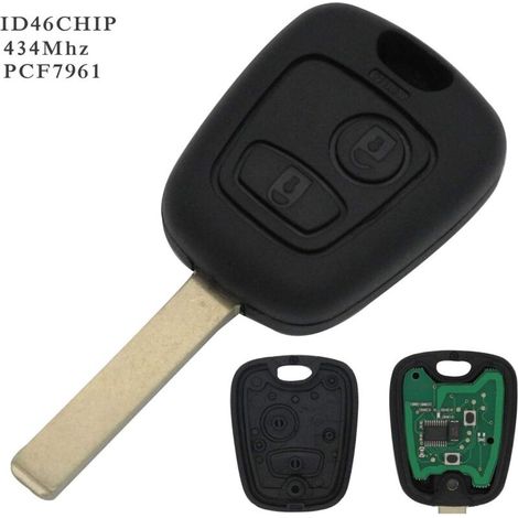 Clé À Programmer Plip Pour Peugeot 107 207 307 407 106 206 306 406 – Compatible Citroën C1 C2 C3 C4 C5 C6 C8 – Électronique Vierge Incluse
