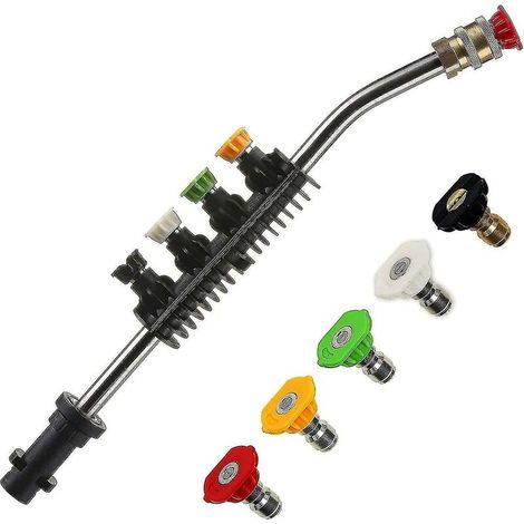 Lance Haute Pression , Lance Haute Pression À Jet De 15 Pouces Avec 5 Buses Réglables Pour Lavage Électrique Compatible Avec Karcher Série K K1/k2/k3/k4/k5/k6/k7 Acc