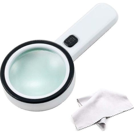 Extra Large Handheld Strong Magnifying Glass With 12 Led And Uv Light,20x Best Jumbo Size Illuminated Magnifier For