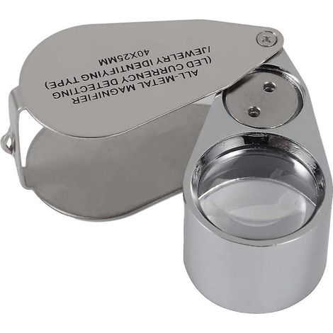Loupe Pliante En Métal À Grossissement 40x Avec Loupe À Lumière Led Et Uv