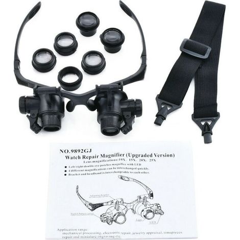 Grossissement 10x 15x 20x 25x, Loupe À Lumière Led Réglable Pour Bijoutiers Horlogers