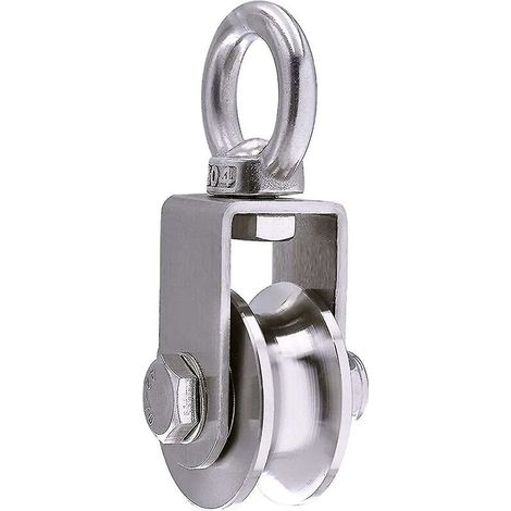 Poulie De Levage 500 Kg – 2 Roulements – Diamètre 48 Mm – Acier Inoxydable – Rotation 360° Pour Levage Efficace