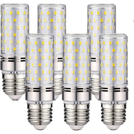 Lot De 6 Ampoules Led E27 -16 W Blanc Froid 6000 K 1600 Lm (équivalent À Une Ampoule Halogène De 150 W) Ac 200-240 V, Non Dimmable, Grand Culot À Visser E27 Led, Angle De Faisceau 360°